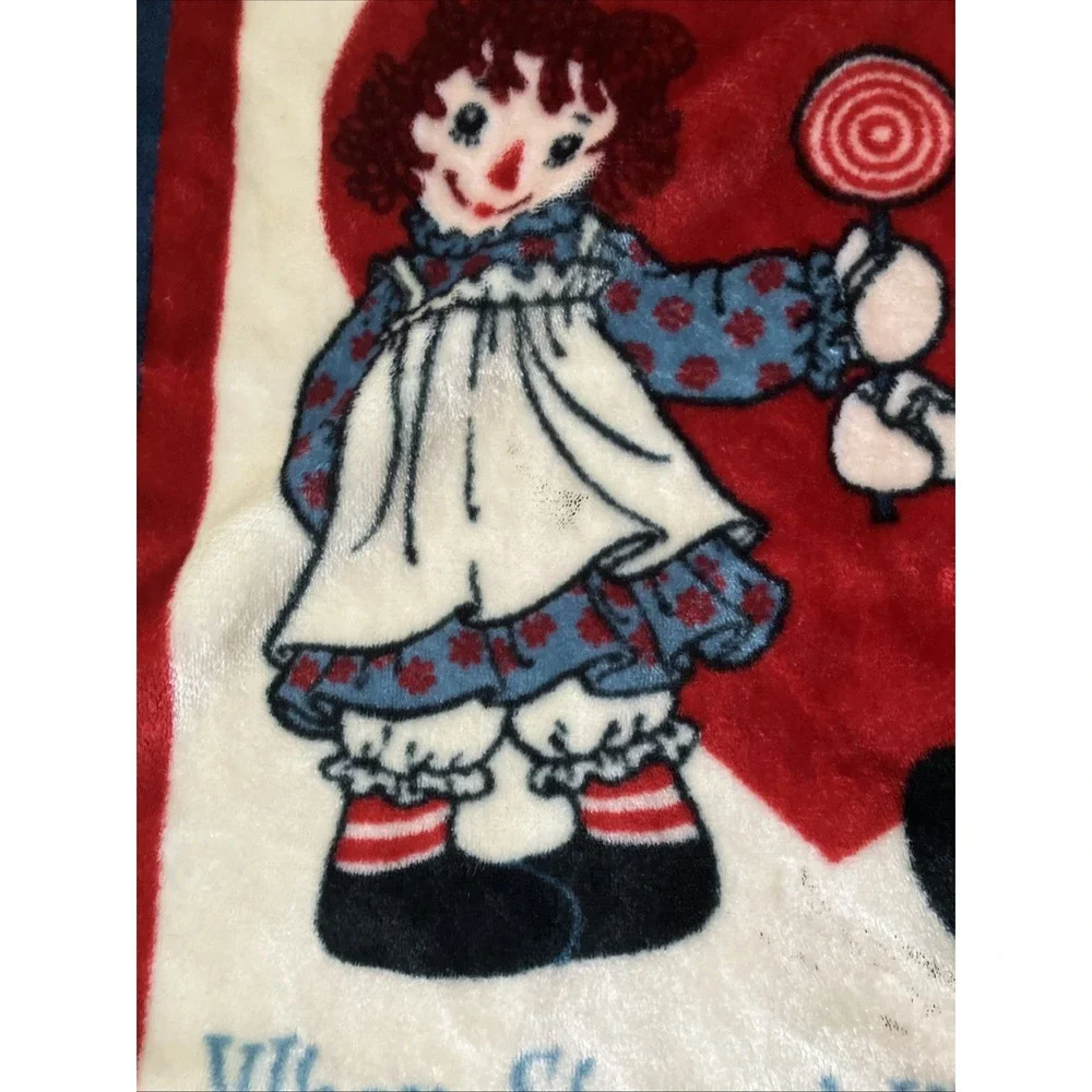 Vintage Raggedy Ann and‎ Andy Plush Blanket 30